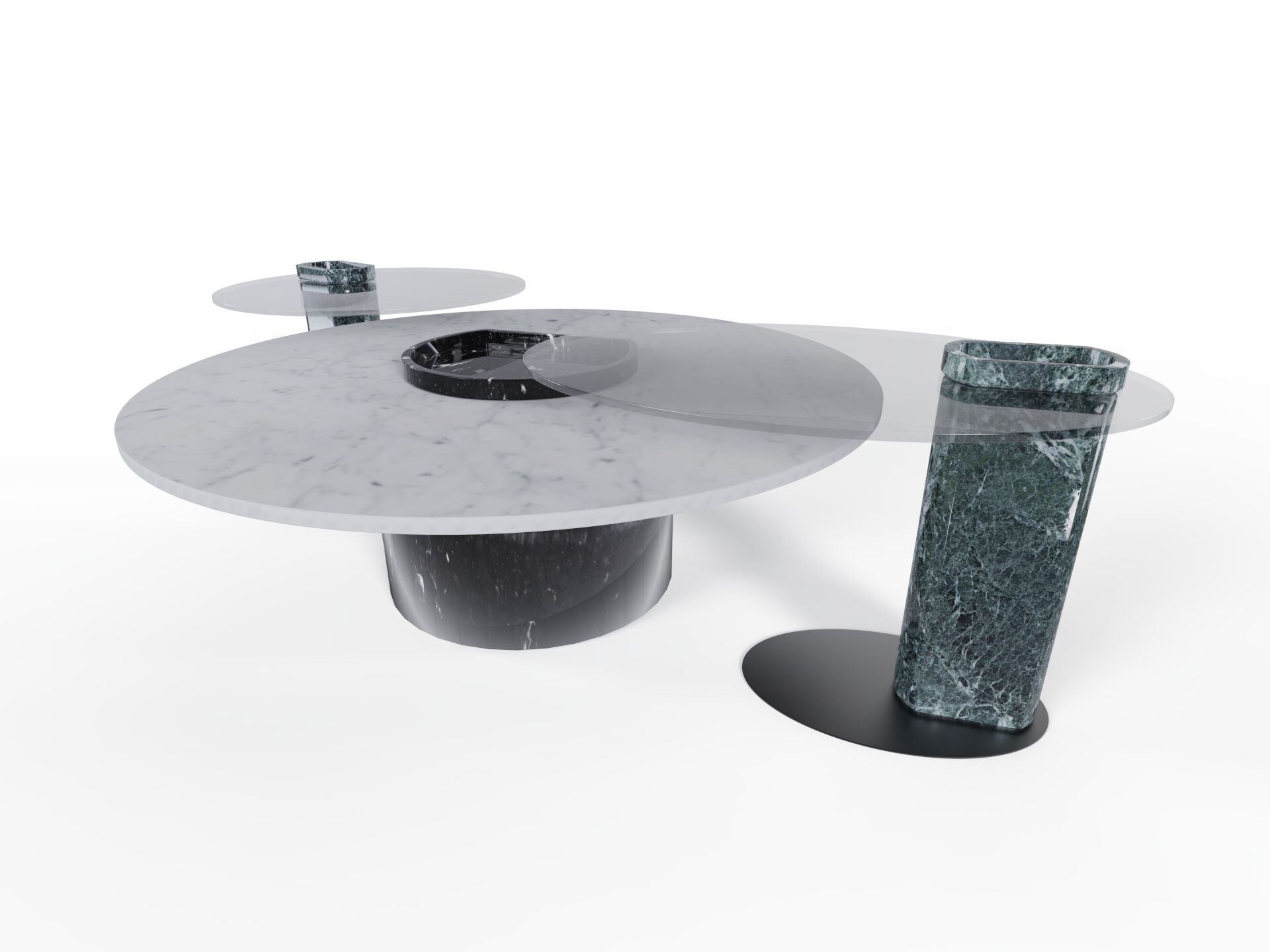 Овальный сервировочный столик из красного мрамора и стекла Levanto Marmo Arredo Horizons ARCH-00136273 - Вид №2