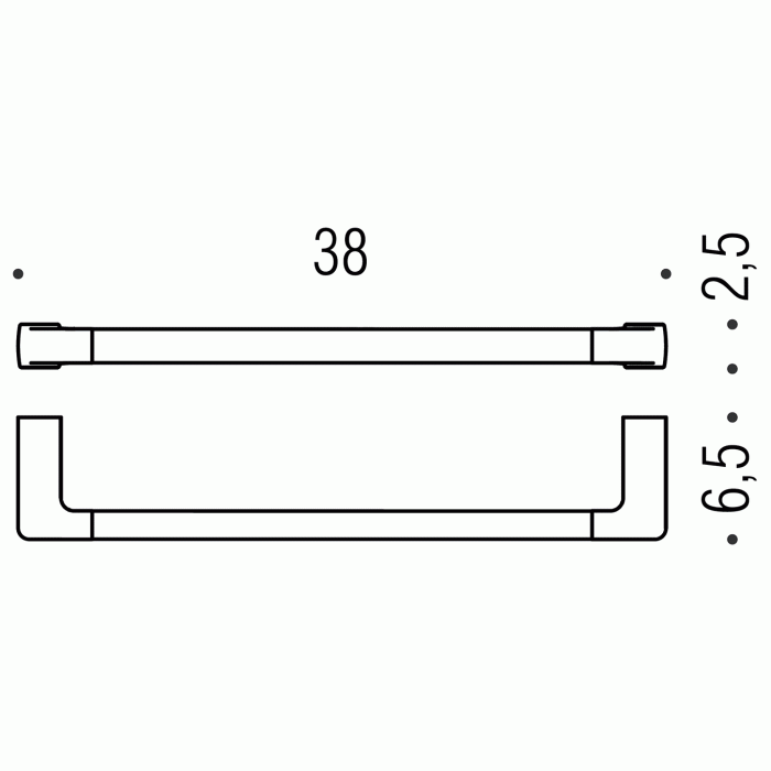 B6209 Полотенцедержатель 38 см (хром) COLOMBO LULU Colombo Design - Вид №1