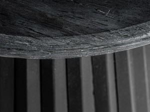 Высокий круглый журнальный столик из дерева манго и мрамора