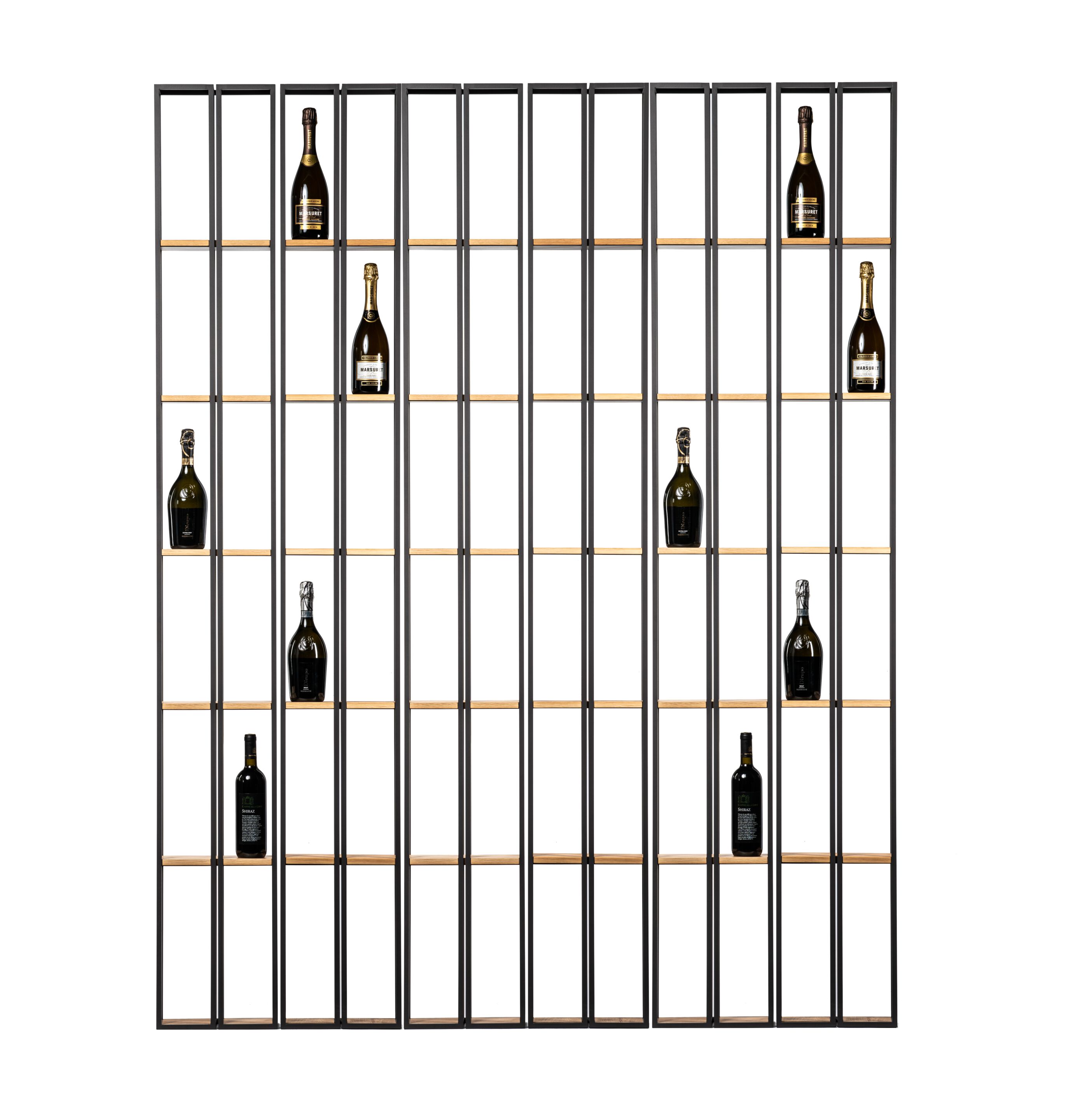 Стальная и деревянная настенная винная стойка Canel Fucina Design BIBLIO ARCH-00002980 - Вид №4