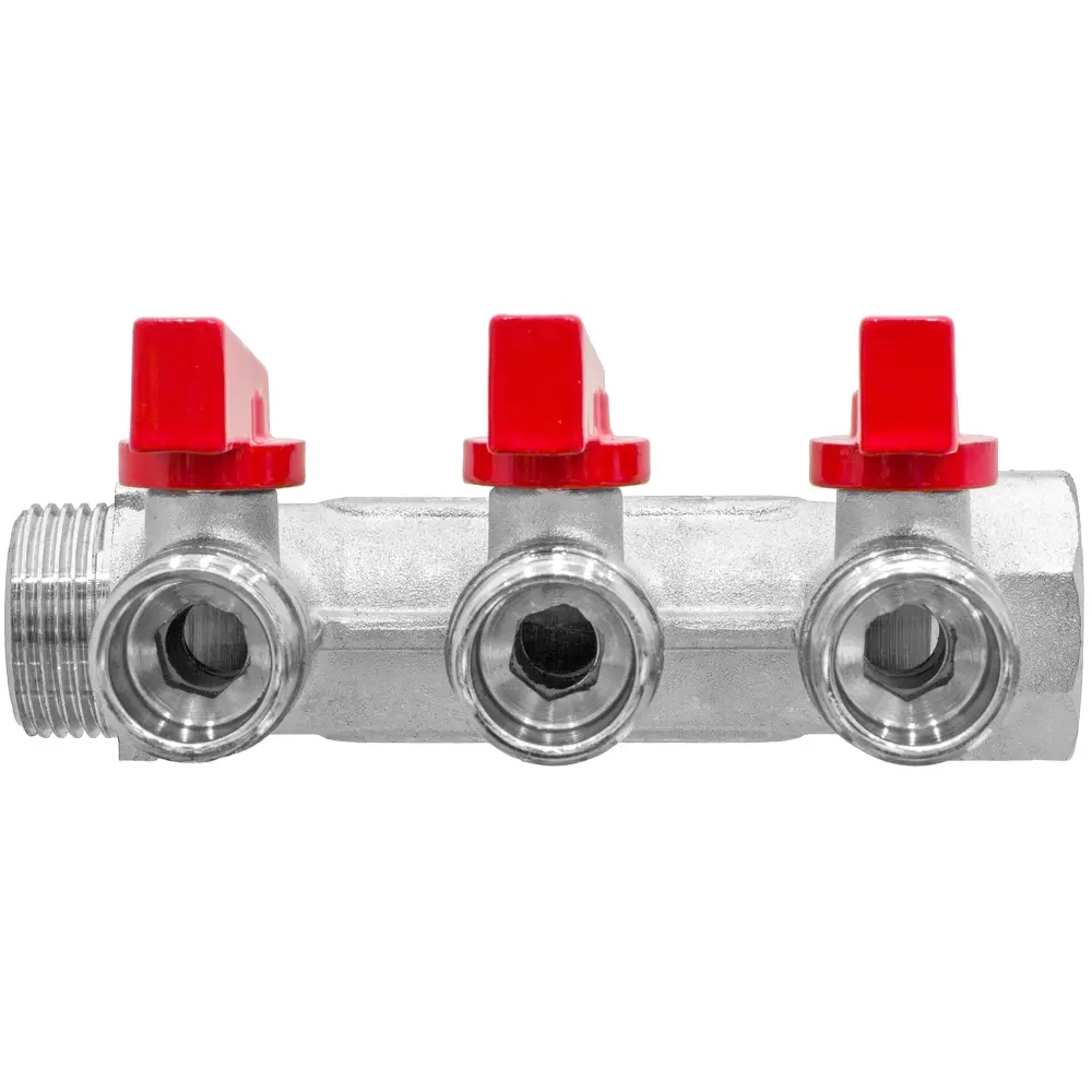 Коллектор с кранами MPF на 3 выхода 3/4"x1/2" наружная резьба STLM-2117350 - Вид №6