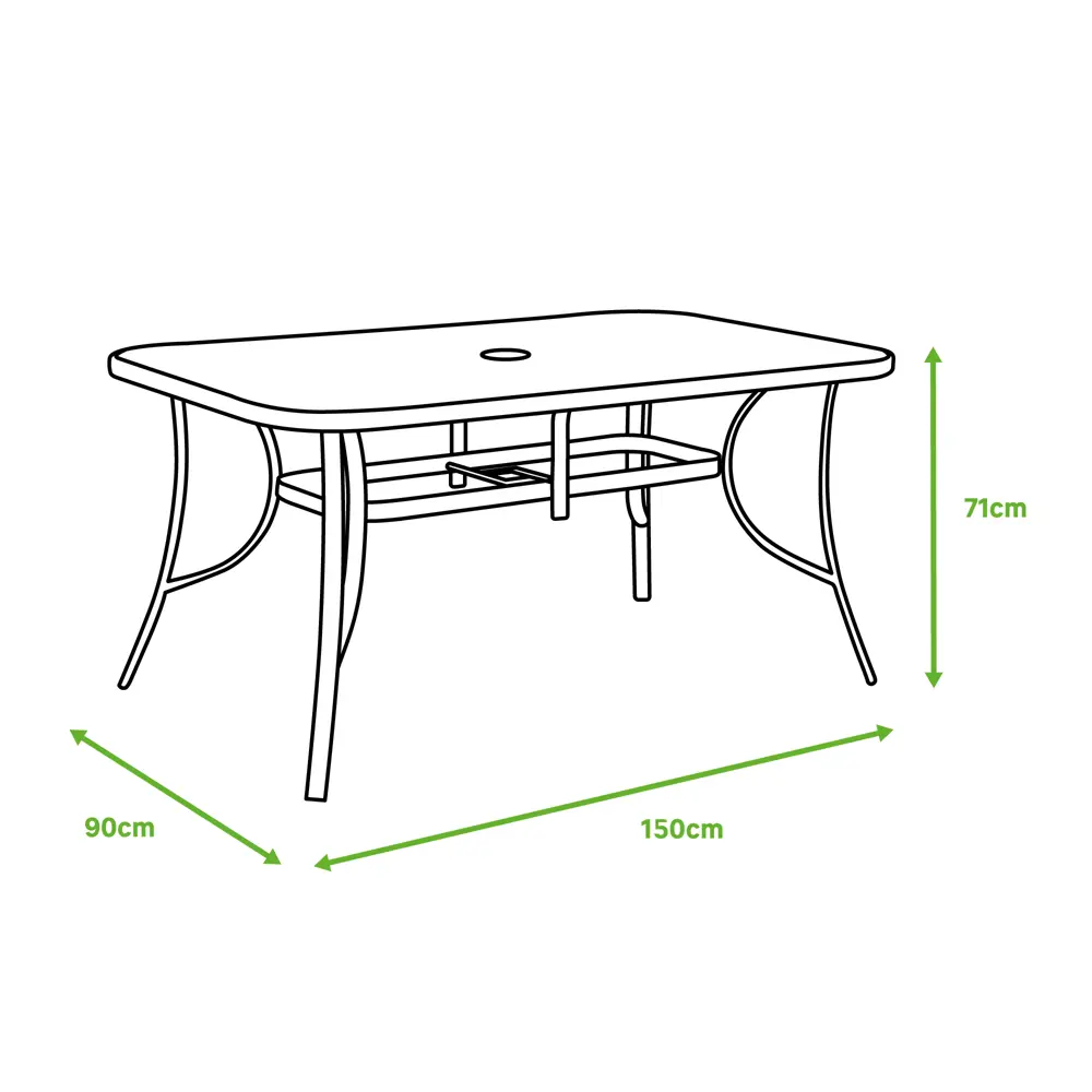 Садовый стол нераздвижной Beginia Alma 150x90 см, сталь/секло серый STLM-2026827 - Вид №10