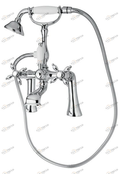 Смеситель на борт ванны с ручным душем, шлангом 150 см CEZARES NOSTALGIA-PBV-01-Bi