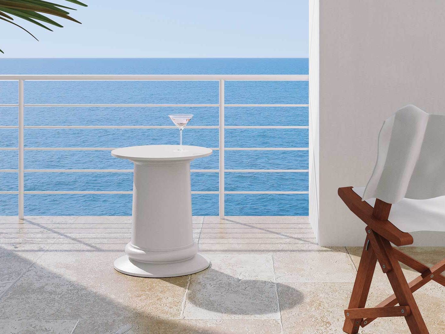 Перерабатываемый двухкомпонентный круглый садовый столик из смолы Ellemura ARCH-00026881 - Вид №4