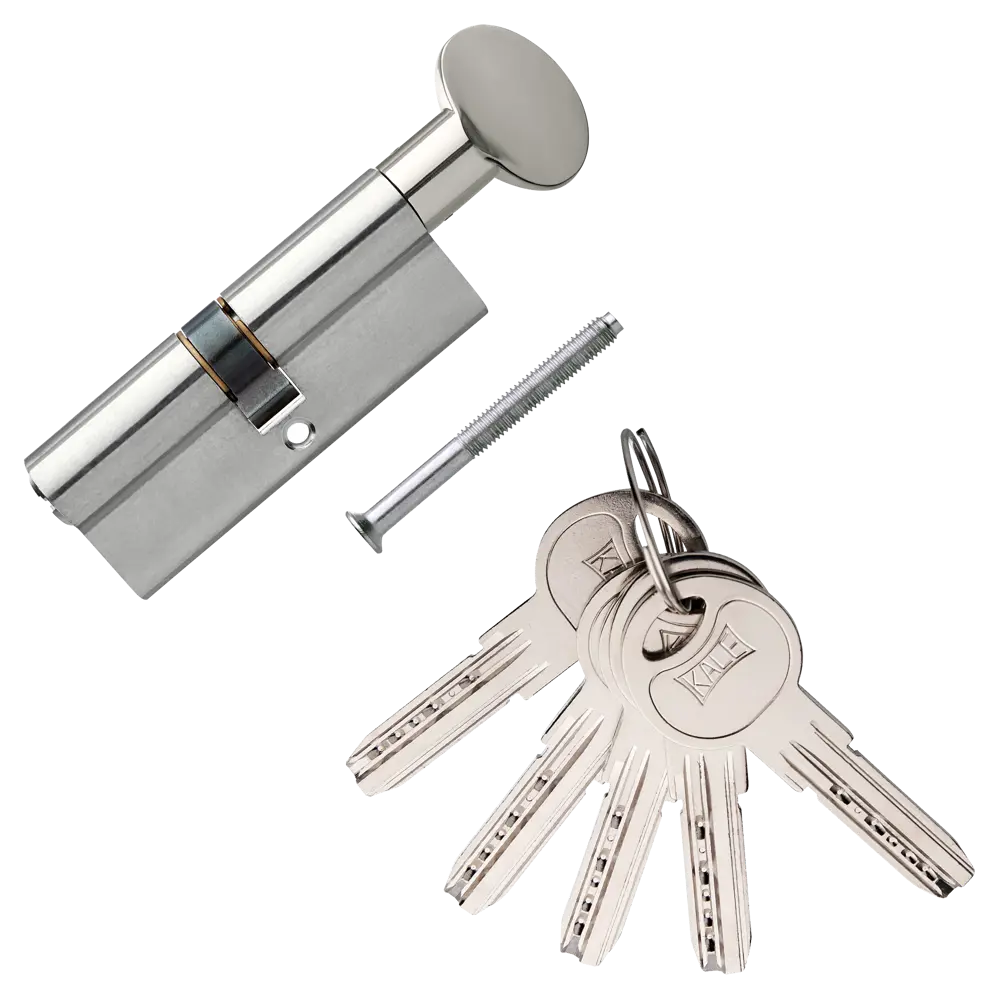 Цилиндр Kale 164SM-80-C-NI, 35х35 мм, ключ/вертушка, цвет никель 82394729 STLM-2158606  - Вид №1