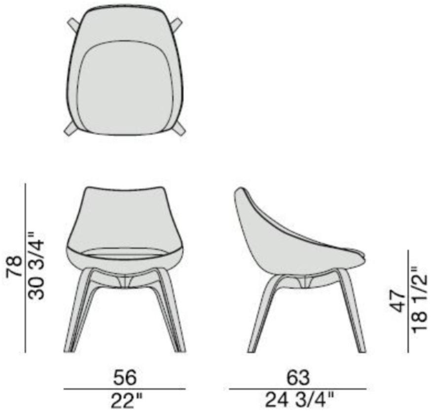 Porada Стул из мягкой ткани со встроенной подушкой Iron sun-id-1418840 - Вид №2