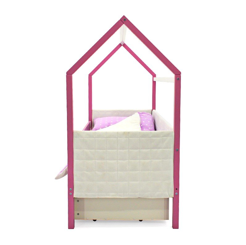 Детская кровать-домик мягкая лаванда-белая Svogen БЕЛЬМАРКО  00-3873183 Розовый Santreyd  - Вид №6