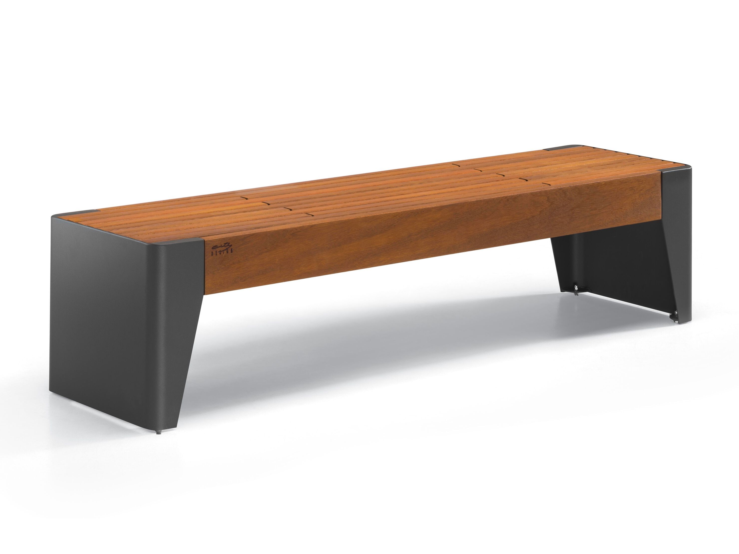 Стальная и деревянная скамья без спинки City Design Fòla ARCH-00048887