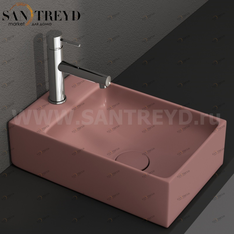 B6R40FR Подвесная раковина настенная прямоугольная Ceramica Globo T-EDGE