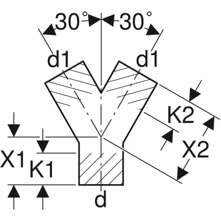 GEBERIT 361.459.16.1 Тройник двойной Y-образный Geberit PE 2 x 30°  - Вид №2