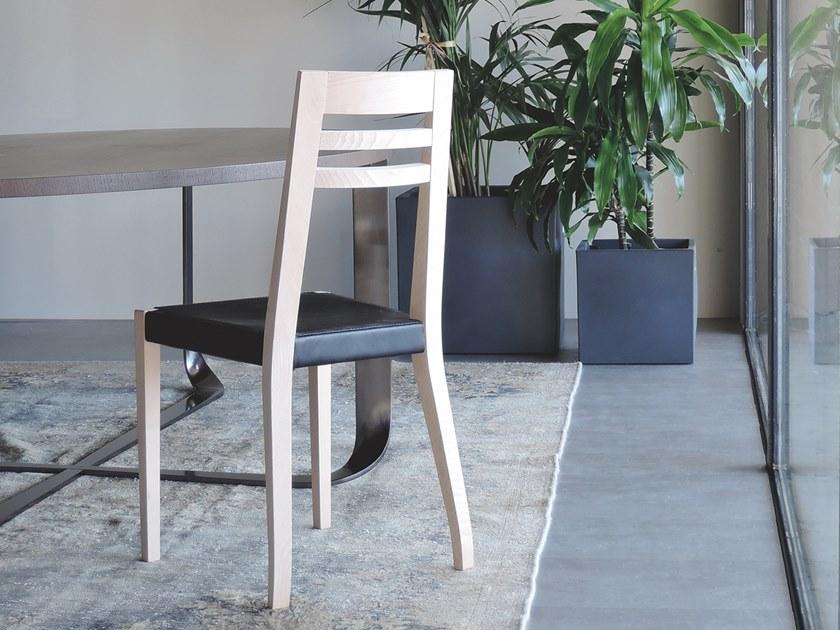 Bedont Деревянный стул с сиденьем, обтянутым кожей  B77 c01r / c01n  - Вид №1