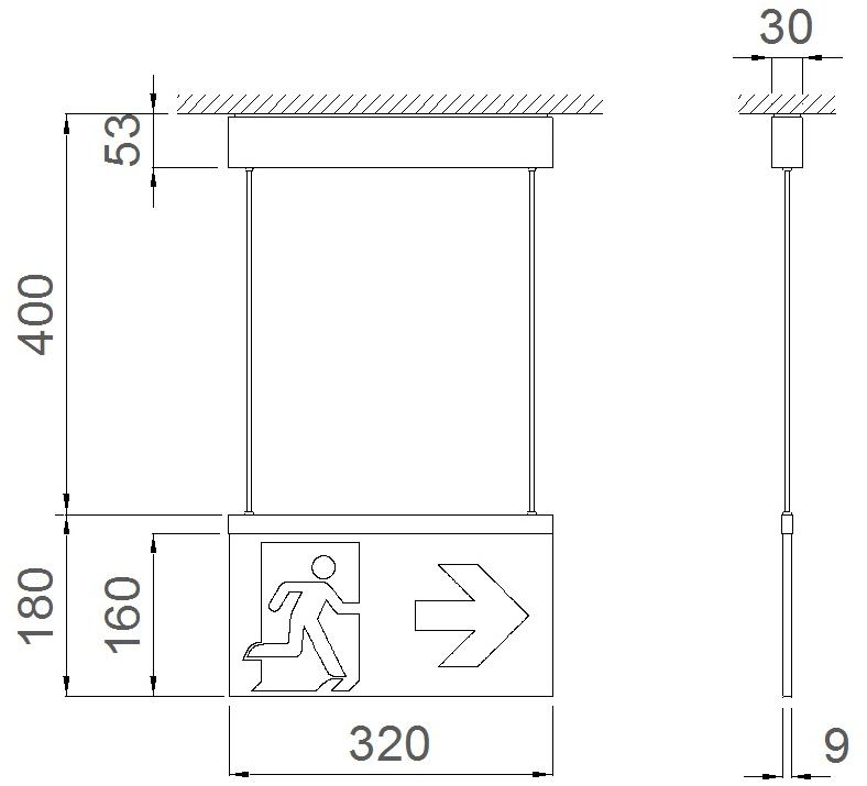 DAISALUX Подвесной аварийный светодиодный светильник для вывесок Ikus sun-id-1506727 - Вид №1