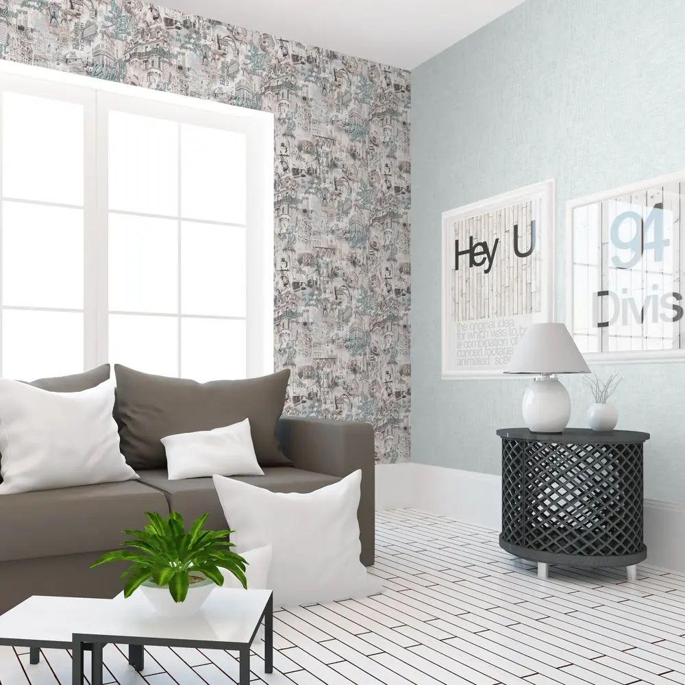 Обои флизелиновые Victoria Stenova Merci голубые 1.06 м 889434 STLM-2116257 - Вид №3