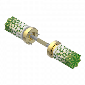 U2R-638 Ручка дверная двухсторонняя - 7 мм стержень Thg-paris Nihal porcelaine verte Золото