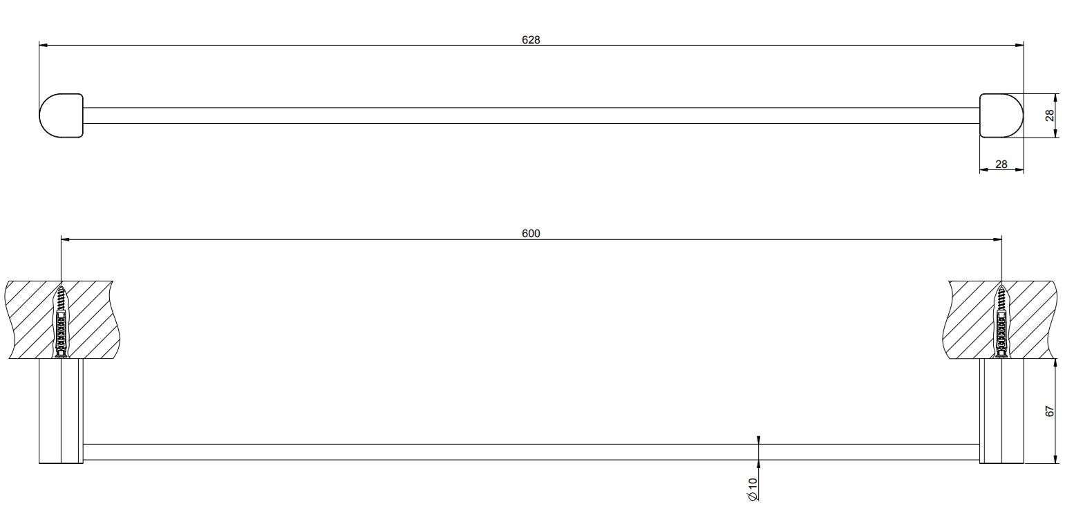 Латунный держатель для полотенец Gessi рельеф ARCH-00060318 - Вид №7