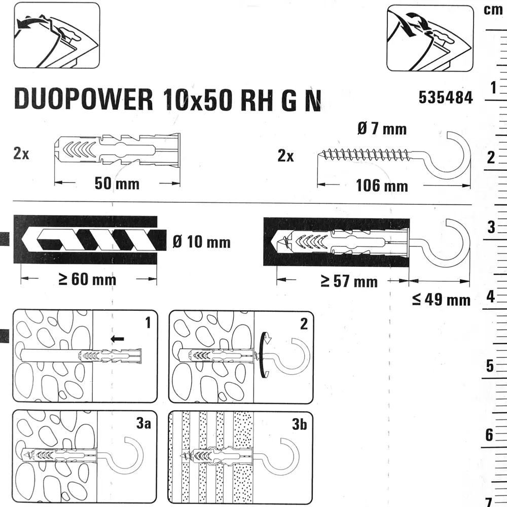 Дюбель универсальный DuoPower 10x50 мм, крюк-полукольцо, цвет белый, 2 шт. 81933205 STLM-2113698 FISCHER  - Вид №3