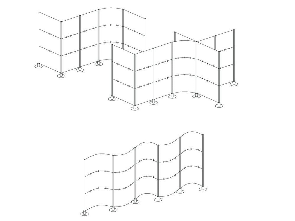 ПВХ модульная отдельно стоящая офисная перегородка Slalom ARCH-00039324 - Вид №23