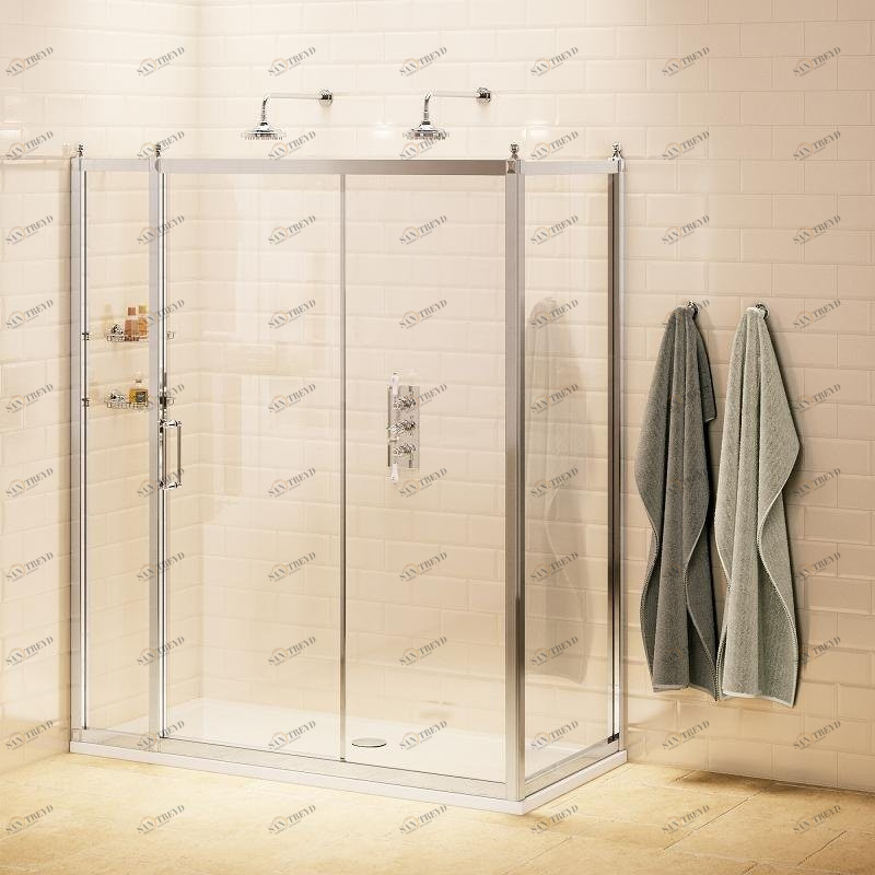 Раздвижная дверь 120см с боковым экраном 90см  Burlington C7S, C14 