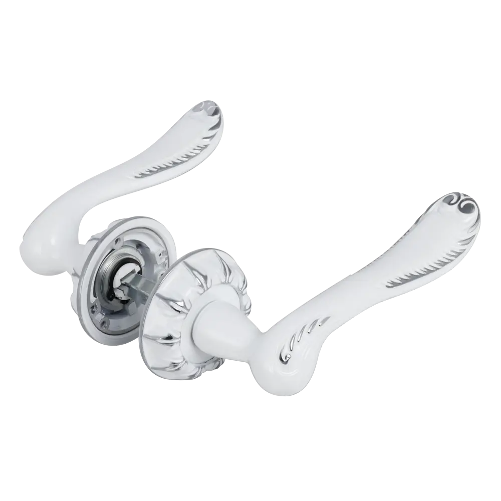 Дверные ручки Edson EDS-55H-R3, цвет белый хром STLM-2082648