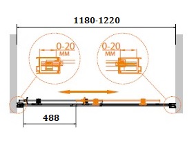 Душевая дверь в проем CEZARES RELAX-BF-1-120-P-Bi - Вид №2