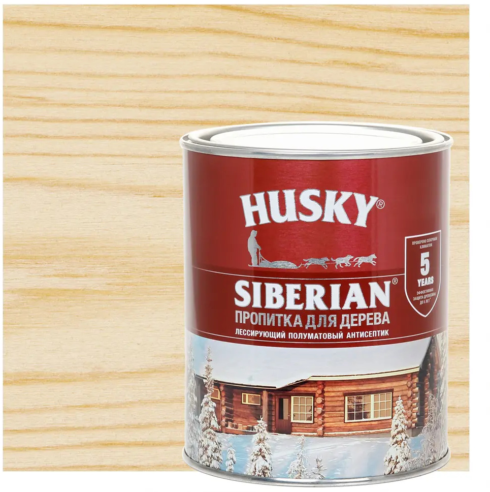 84392090 Пропитка для дерева Husky Siberian полуматовая цвет бесцветный 0.9 л STLM-0049107