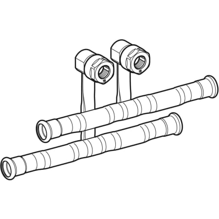 GEBERIT 24057 Комплект крестовин Geberit Mapress из меди для подключения радиатора к подающему и обратному трубопроводу, с резьбовым соединением с цанговым кольцом под евроконус  - Вид №1