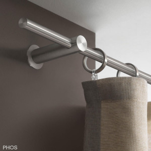VS20-80-2800 Комплект карнизов: 280 см с 2 держателями и 1 держателем карниза в качестве центральной опоры (недалеко от стены) PHOS