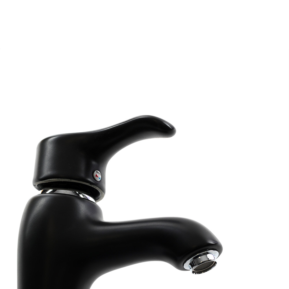 Смеситель д/ум MLN-F-002CBK-M керамический, однорычажный, черный матовый MELANA  - Вид №4