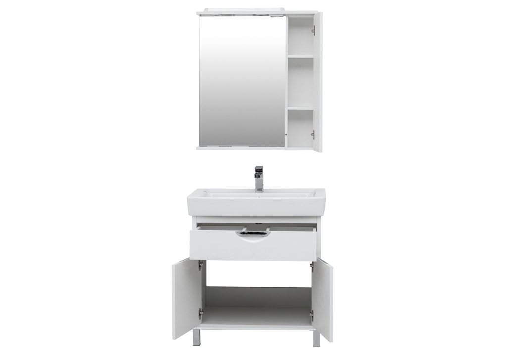 Мебель для ванной Aquanet Гретта 80 New белый (1 ящик, 2 дверцы) 00239433 - Вид №4