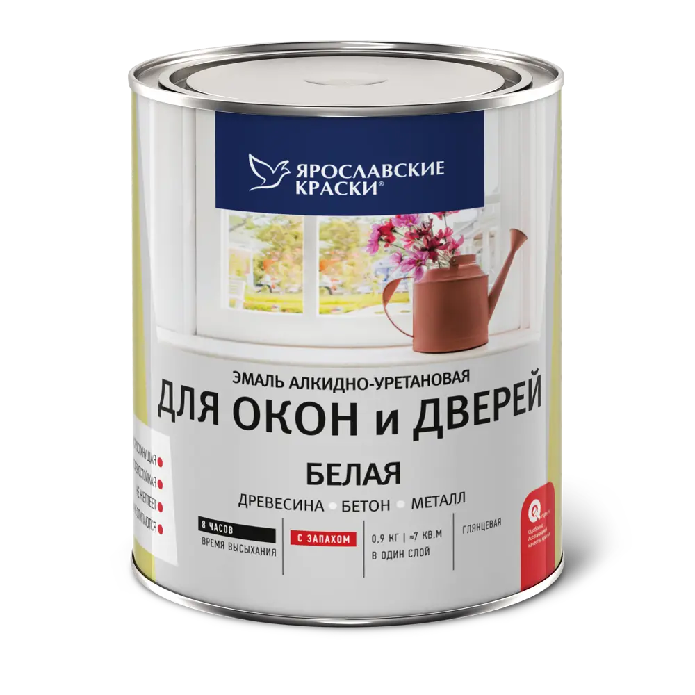 Эмаль для окон и дверей цвет белый 0.9 кг ЯРОСЛАВСКИЕ КРАСКИ STLM-2193586