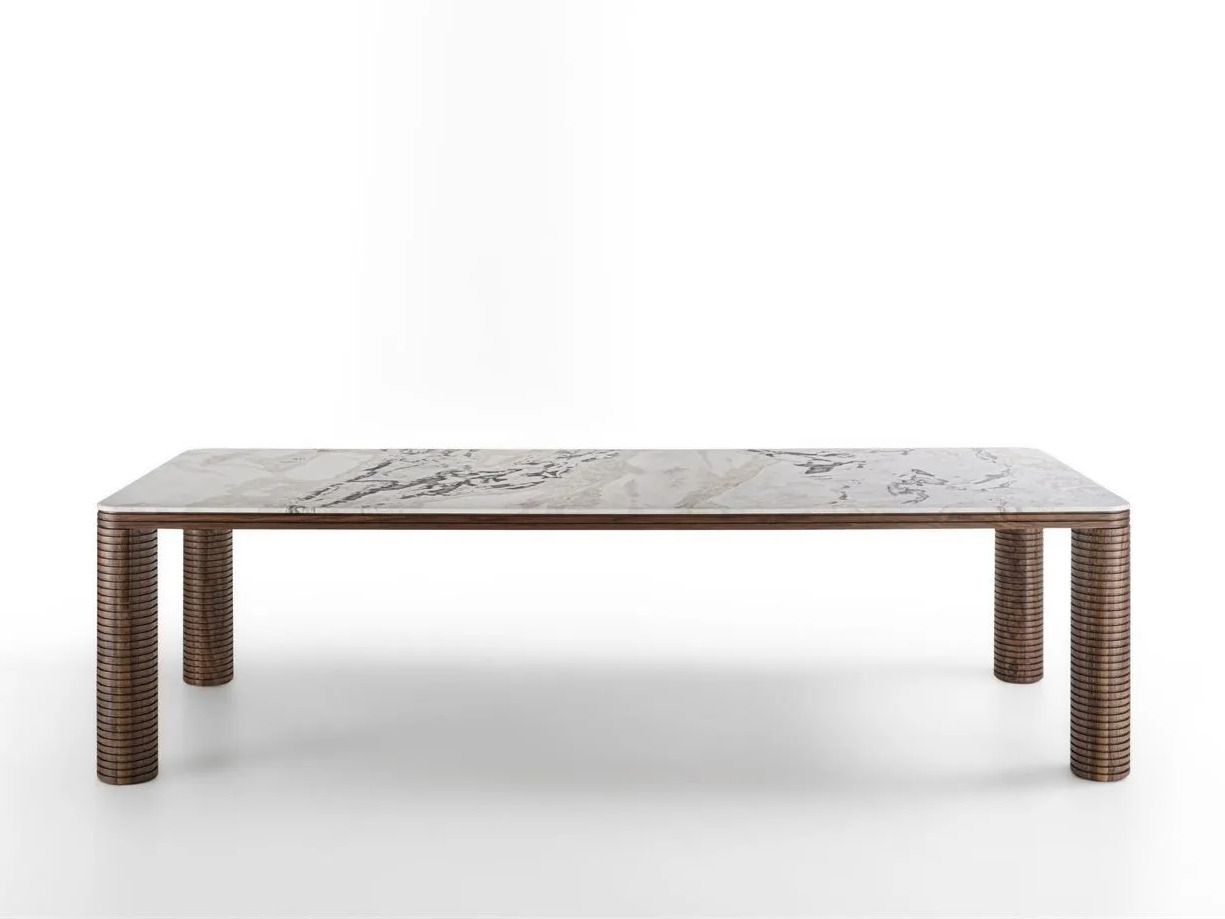 Прямоугольный стол из мрамора и грецкого ореха Porada Soul ARCH-00075351