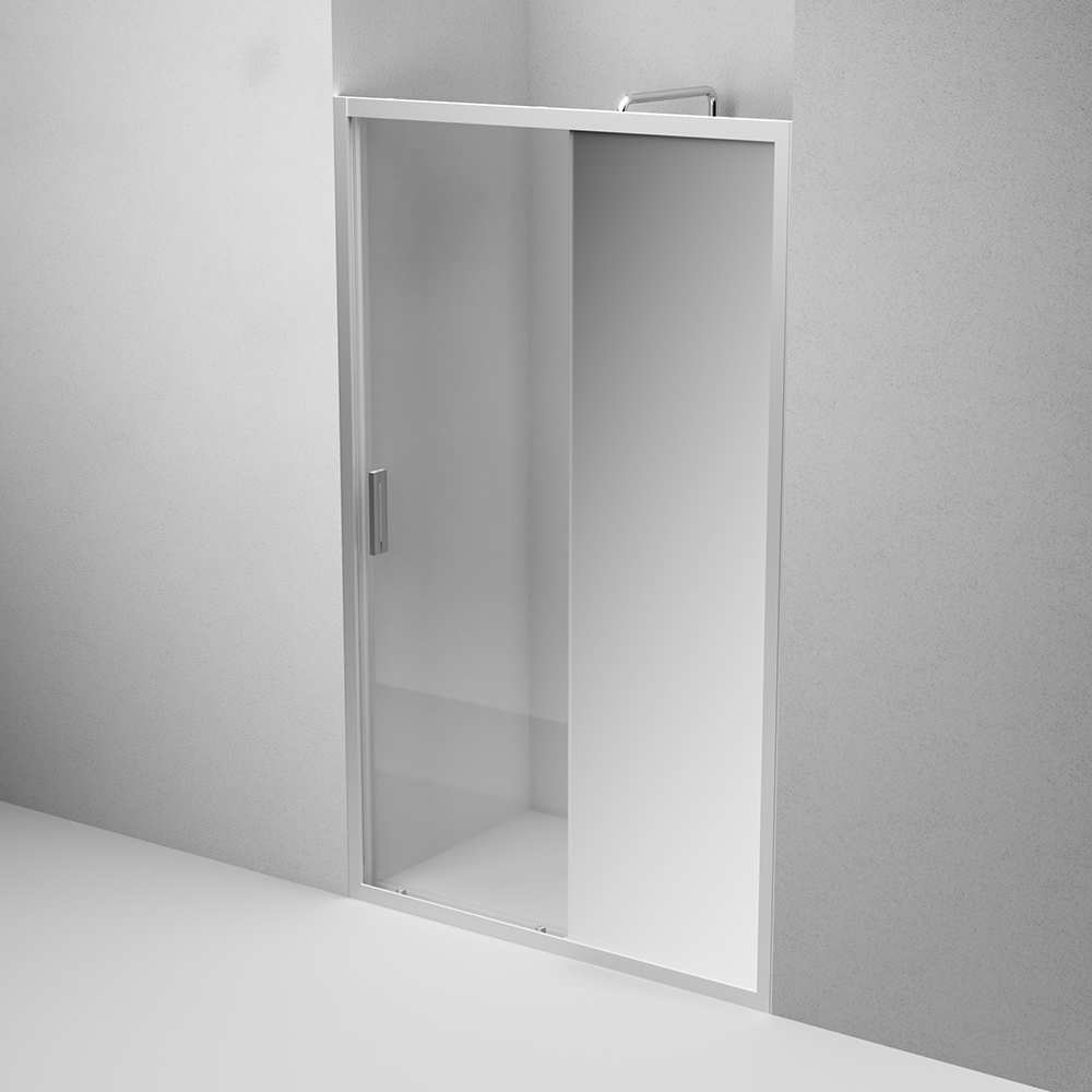 W90G-120-1-195MMir Solo Дверь душевая 120х195 стекло зеркальное профиль матовый хром AM.PM Gem - Вид №3