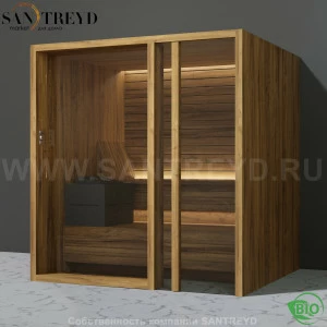 Effegibi YOKU.G80 BI.70300011 Био-сауна с правой дверью. Мощность: 9 кВт макс. Размеры: длина 202 см, ширина 180 см. Отделка: термообработанное дерево