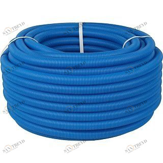 Гофра ПНД, синяя, d=32 мм для труб d=25 мм, STOUT бухта 50 м SPG0001503225