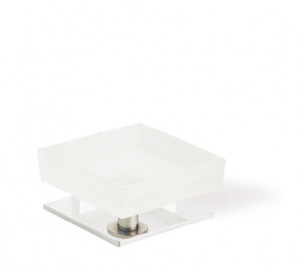 Q09AP(08) Stil Haus Quid, настольная стеклянная мыльница на ножке, цвет хром