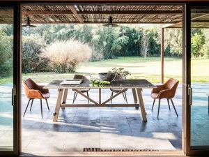 Devina Nais Стеклянный обеденный кухонный стол в современном стиле