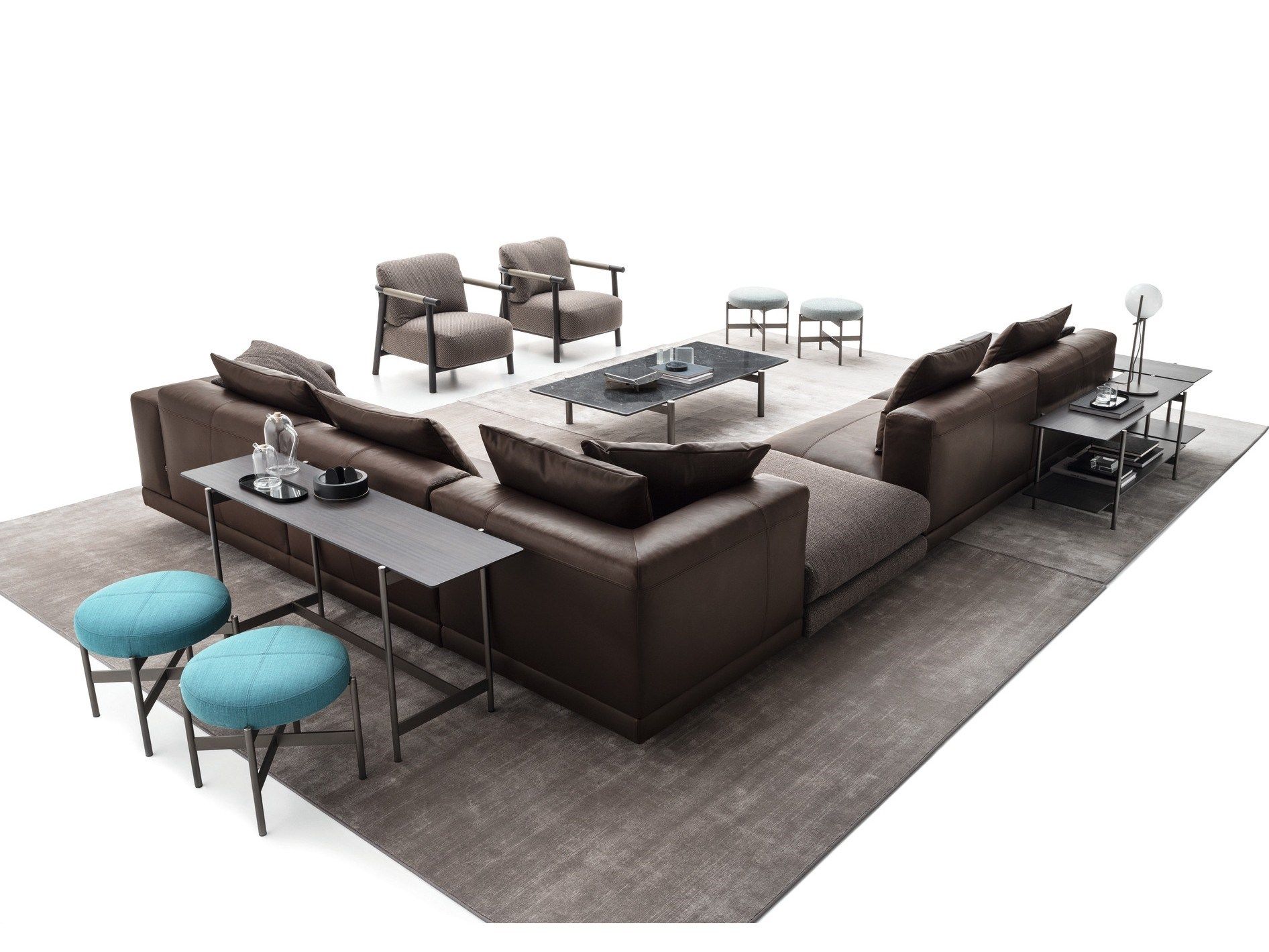 Кожаный угловой диван Ditre Italia NEVYLL HIGH ARCH-00040536