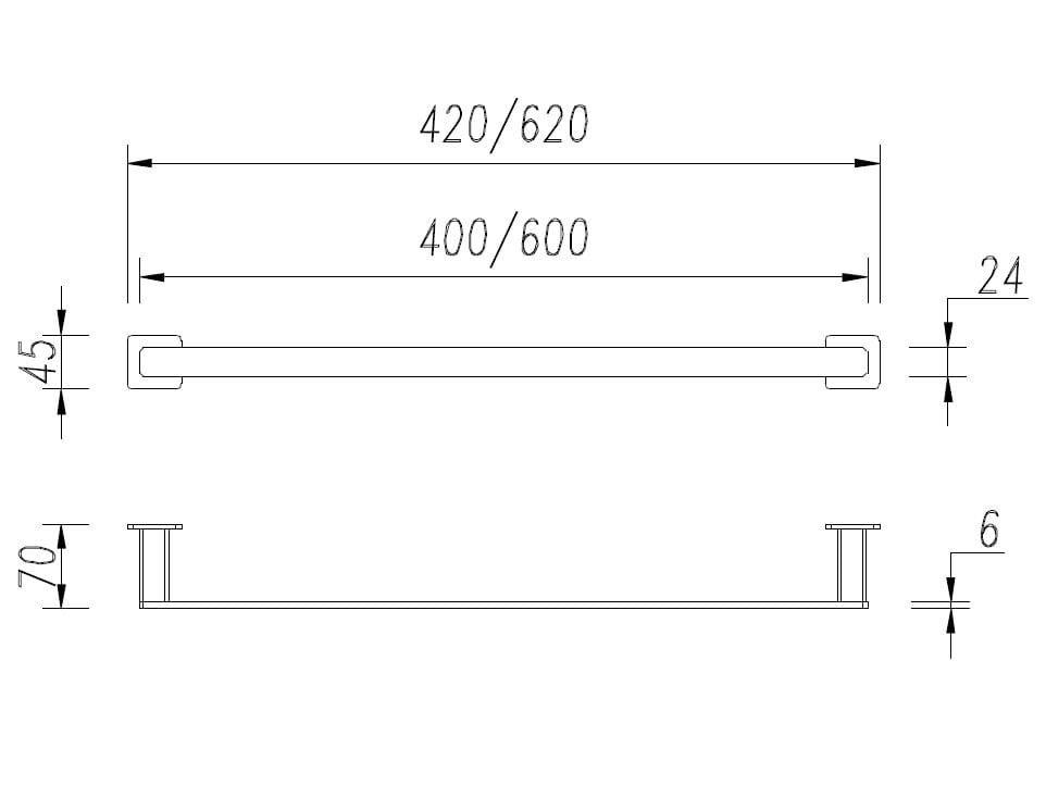 Латунный держатель для полотенец OMNIRES NELSON NL80216 / NL80214 ARCH-00021967 - Вид №1