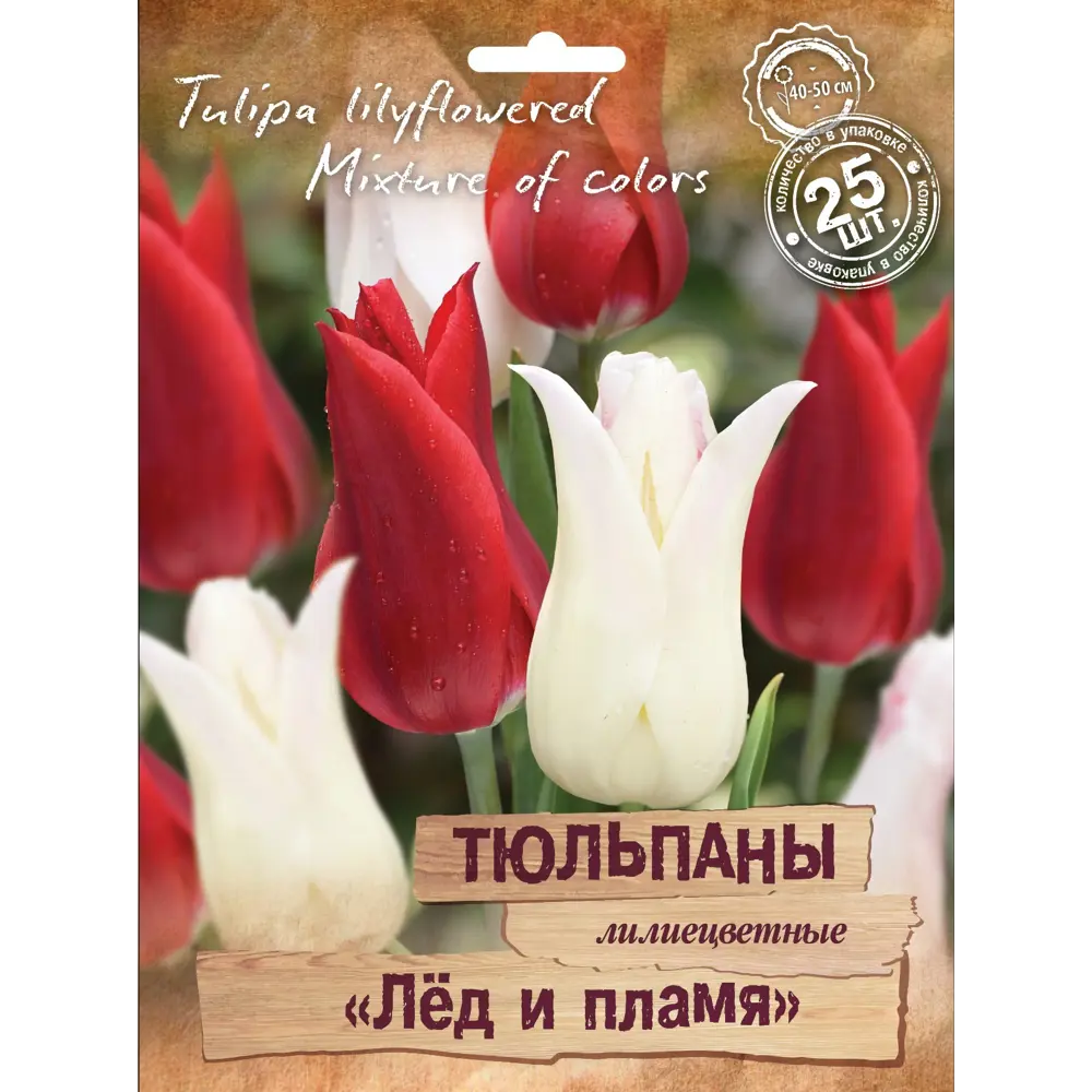 Луковицы тюльпанов лилиецветных Лед и Пламя микс, 25 шт. 88659230 ПОИСК STLM-1580606