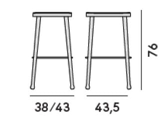 Высокий стул из ясеня с мягким сиденьем Billiani Frisée ARCH-00006067 - Вид №2