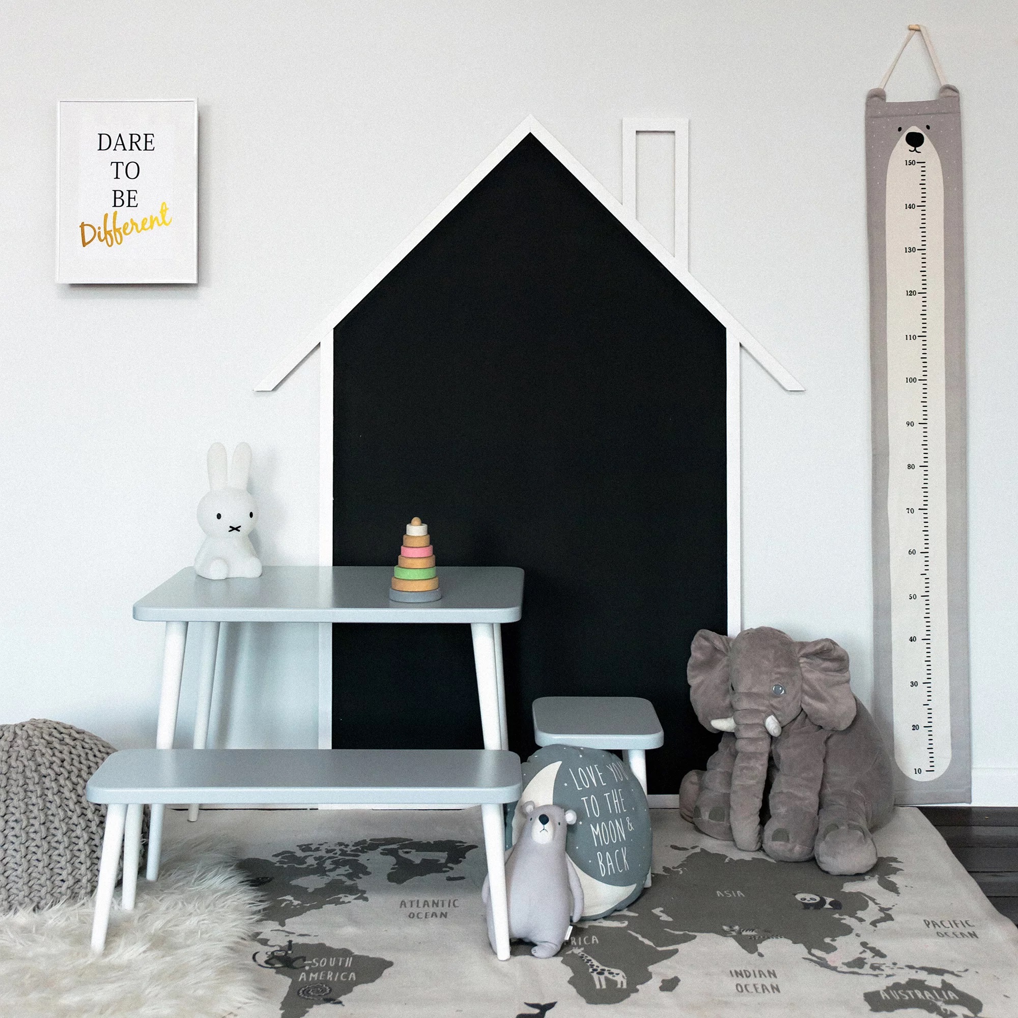 Магнитно-грифельная доска белая "Домик" ЗАЯЦ  00-3859371 Белый Santreyd  - Вид №3