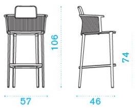 Ethimo Табурет садовый высокий алюминиевый Nicolette sun-id-1499305 - Вид №10