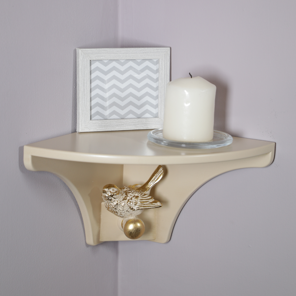 13076 Полочка Гармония (угловая) Айвори BOGACHO 4627179658595 - Вид №1