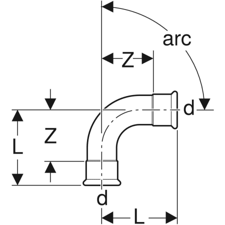 GEBERIT 60604 Отвод Geberit Mapress из меди  - Вид №2