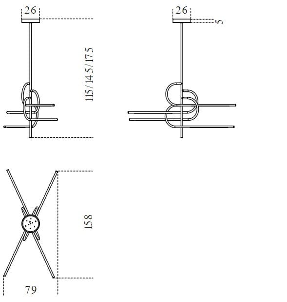 Латунный светодиодный потолочный светильник Gallotti&Radice Ключ от рая ARCH-00026487 - Вид №2