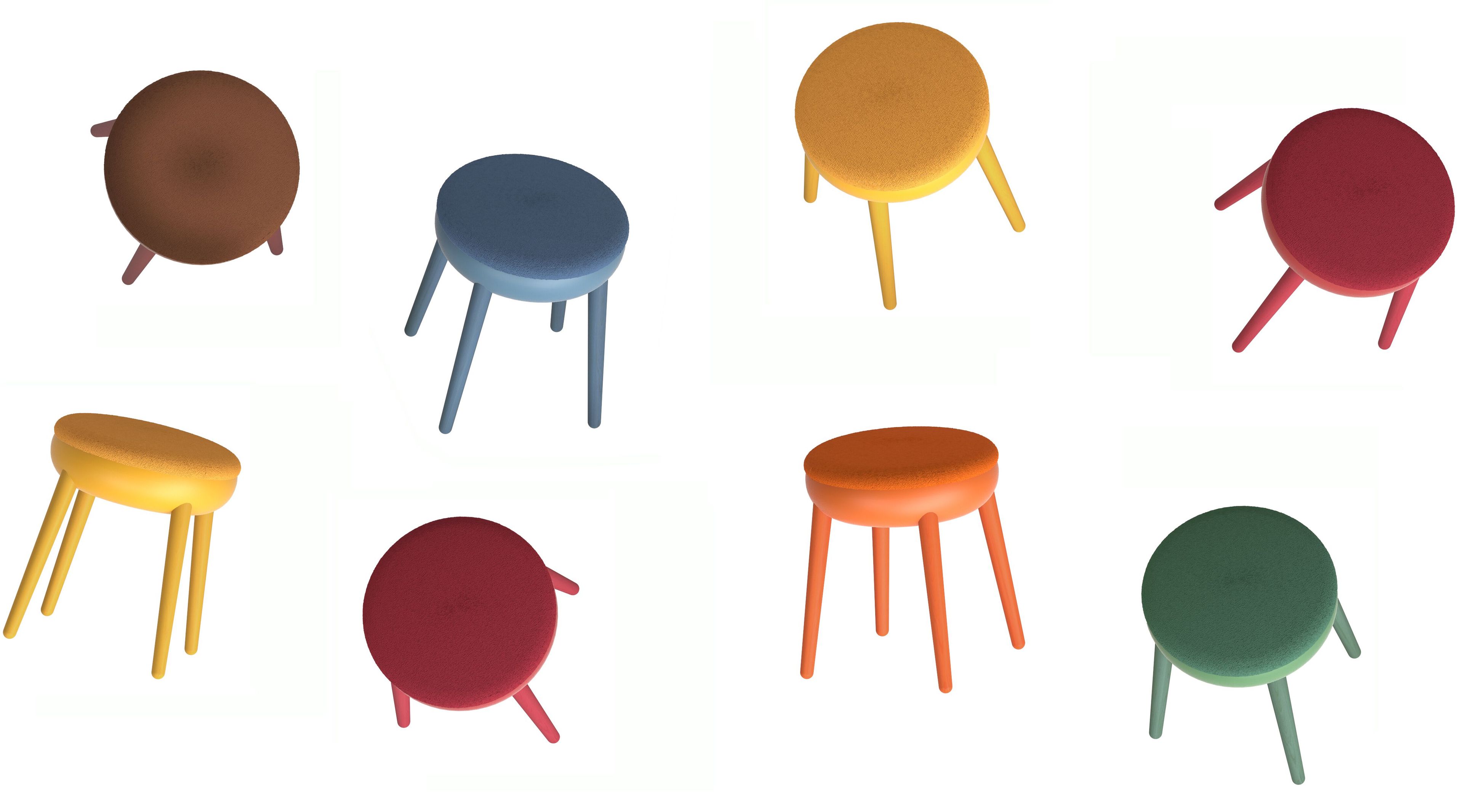 Низкий стул из дерева и ткани JOB’S Pokè ARCH-00105623 - Вид №2