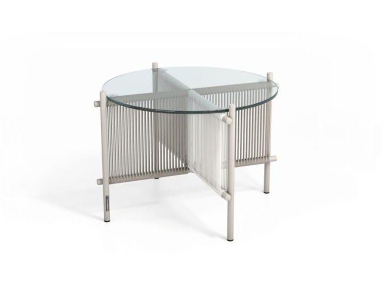 Круглый алюминиевый и стеклянный садовый столик ROCHE BOBOIS путешественник ARCH-00138051 - Вид №4