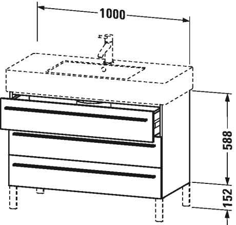 XL655401818 X-Large Тумбочка напольная Белый матовый, декор Duravit - Вид №1