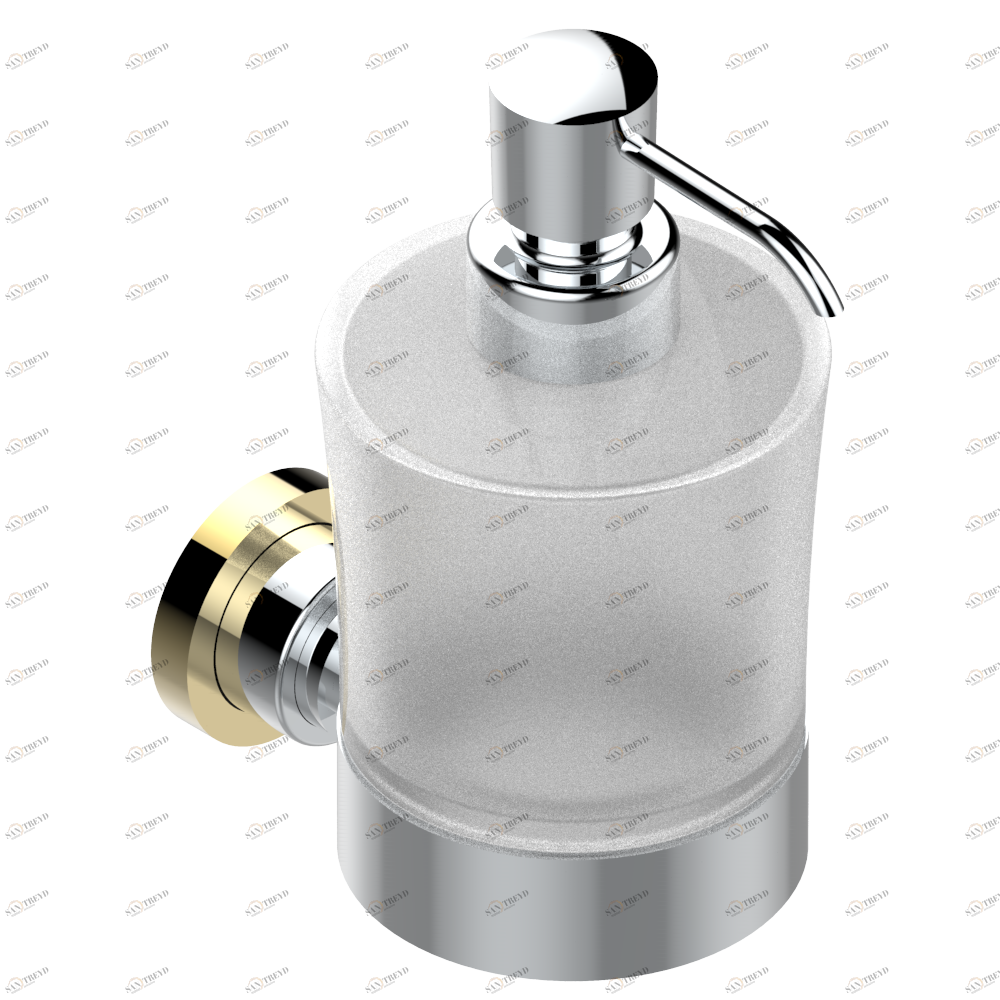 U6G-613 Дозатор для жидкого мыла настенный Thg-paris Beyond crystal с хрусталём цвета "Аквамарин" Хром/золото U6G-613 CAT.A