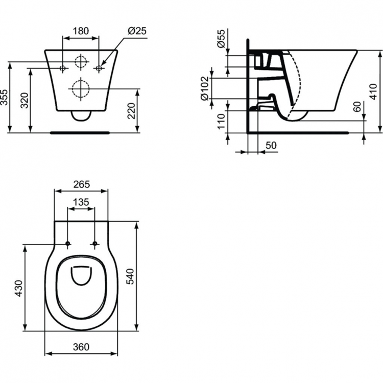 E005401 Подвесной унитаз AquaBlade® Ideal Standard CONNECT AIR - Вид №6